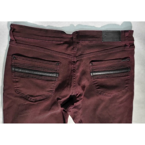 Y2K Fried Demin Streetwear Stretch Slim Colored Denim Jeans Burgundy Size 36 - Picture 7 of 10